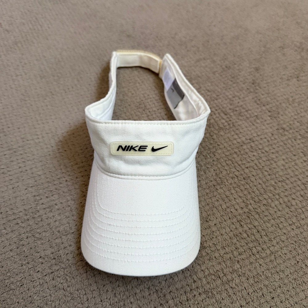 Vintage 1990s Nike Athletic Performance Golf Visor White Swoosh Logo Hat